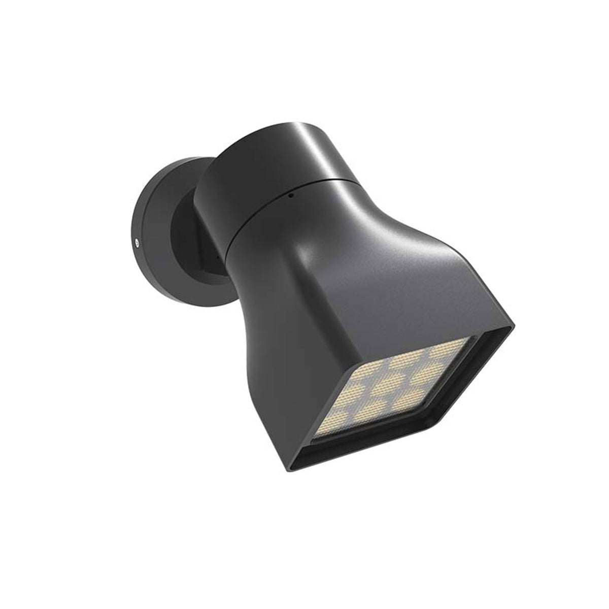 Black Risho spotlight angled view showing rectangular LED face