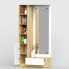 Bloom dressing cabinet with side cupboard and lower drawer open