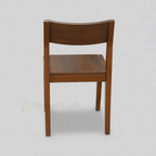 Brown Oaklyn dining chair rear view with curved upper backrest