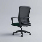 Core executive chair rear view with black mesh back and green seat