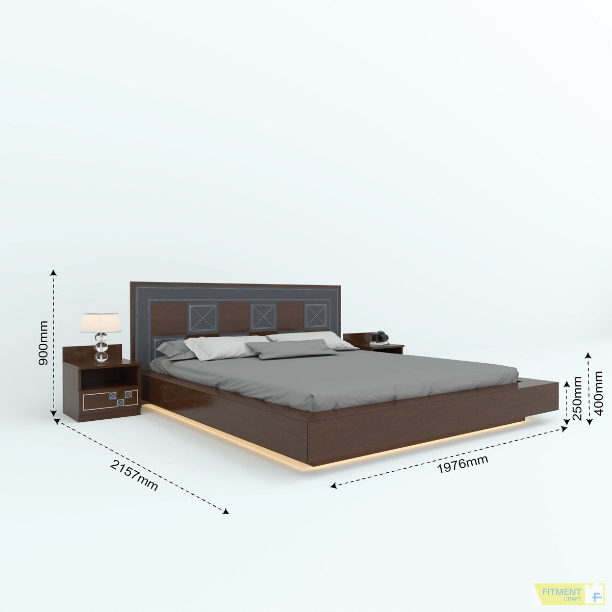 Quadrate King Size Bed - King dimensions diagram