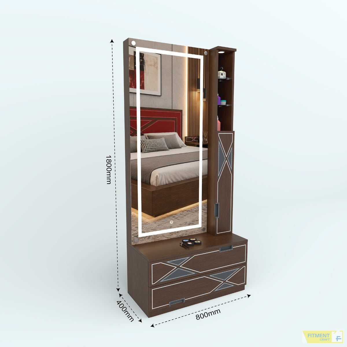 Epidermis Dressing Table - Standard dimensions diagram