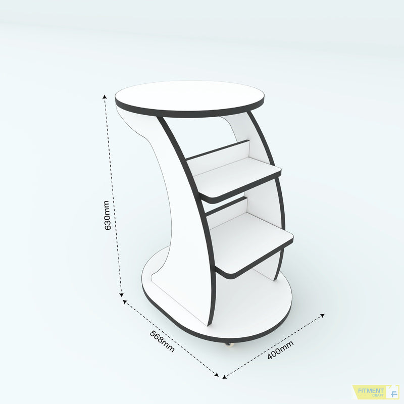 White Wagon Center Table dimensions: 568 mm wide, 400 mm deep and 630 mm high