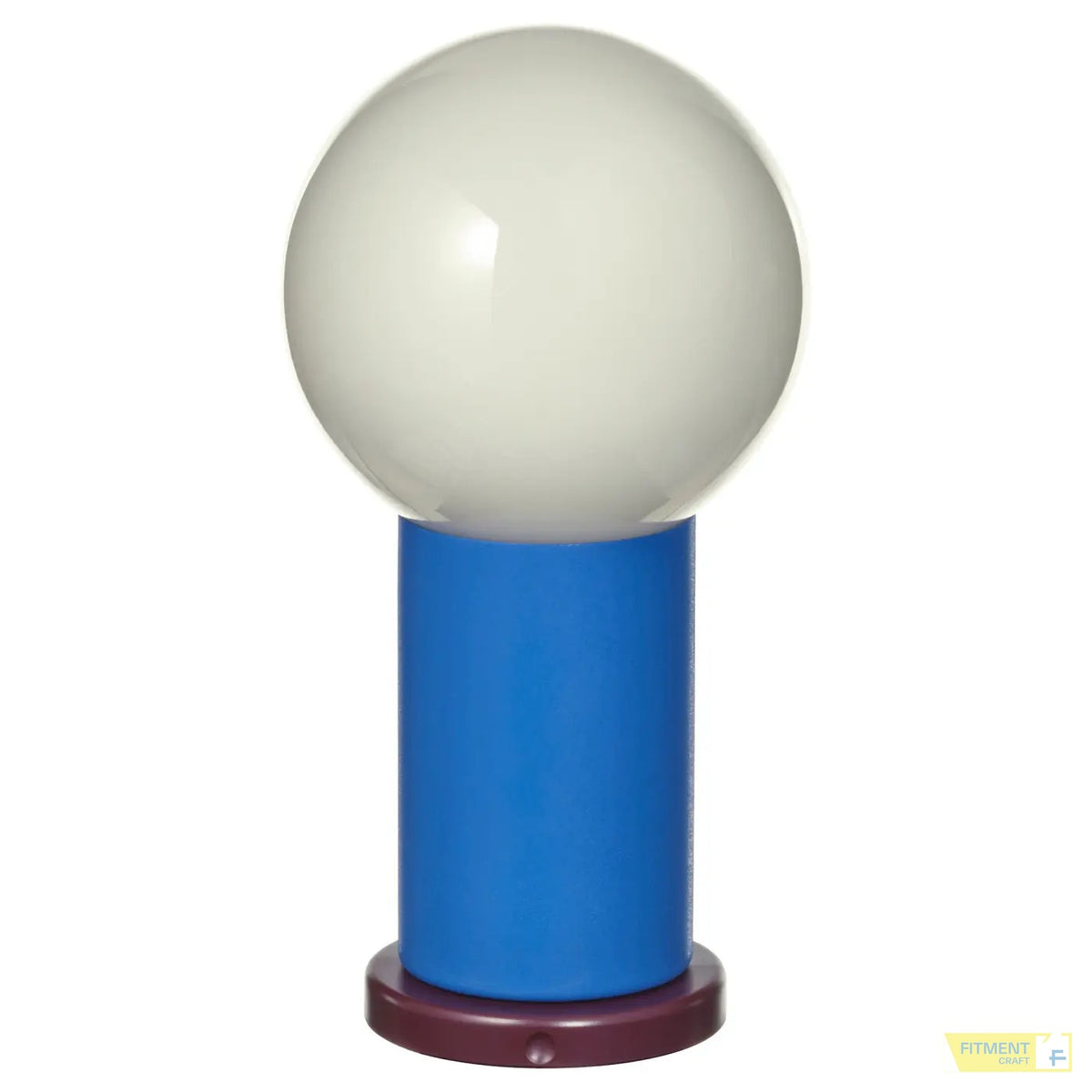 IKEA PS 2026 portable lamp with white globe and blue base