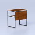 Compact teacher table with storage shelf and durable metal frame design