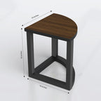 Dark NestFour quarter-circle stool with black frame and dimension annotations