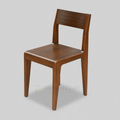 Brown Oaklyn dining chair with solid seat and wide back panel