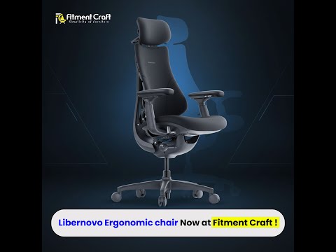 LiberNovo Ergonomic Chair by FitmentCraft with adjustable lumbar support, breathable mesh back & premium ergonomic comfort.