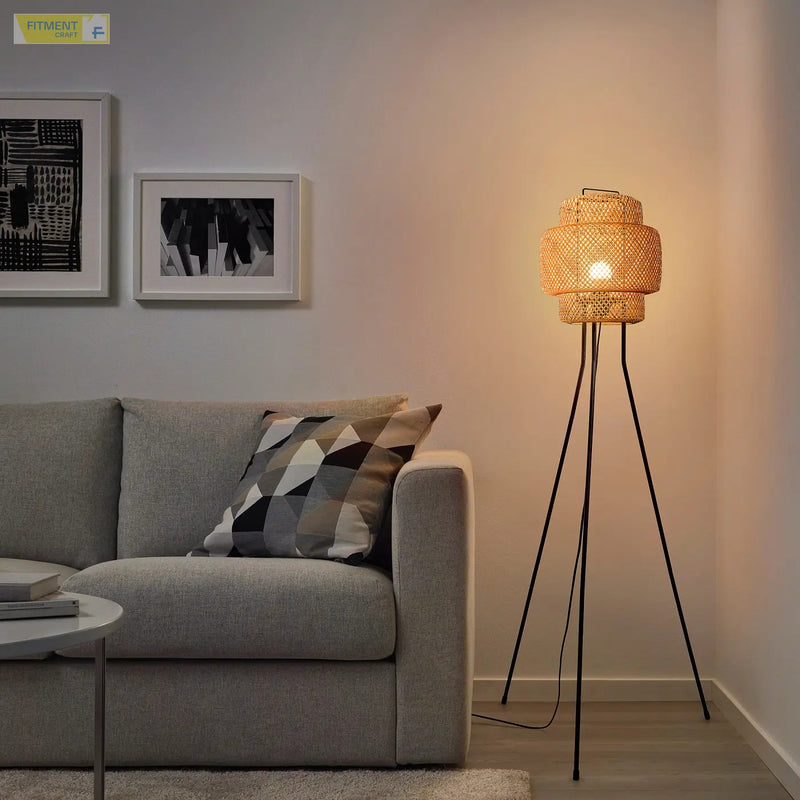 SINNERLIG floor lamp bamboo handmade