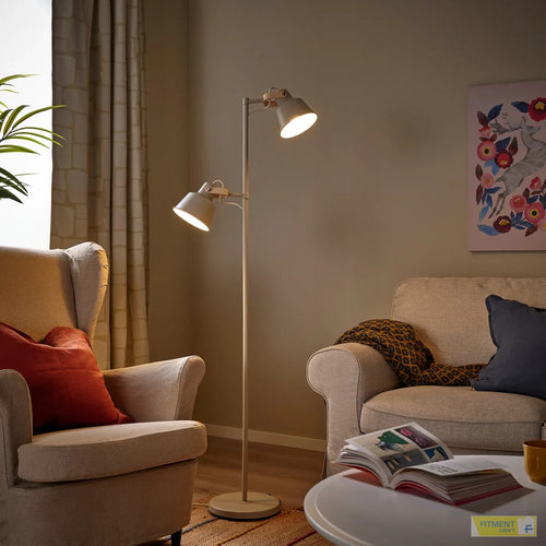 SJÖMAKT floor lamp with 2 spot beige ash - Standard - image 1