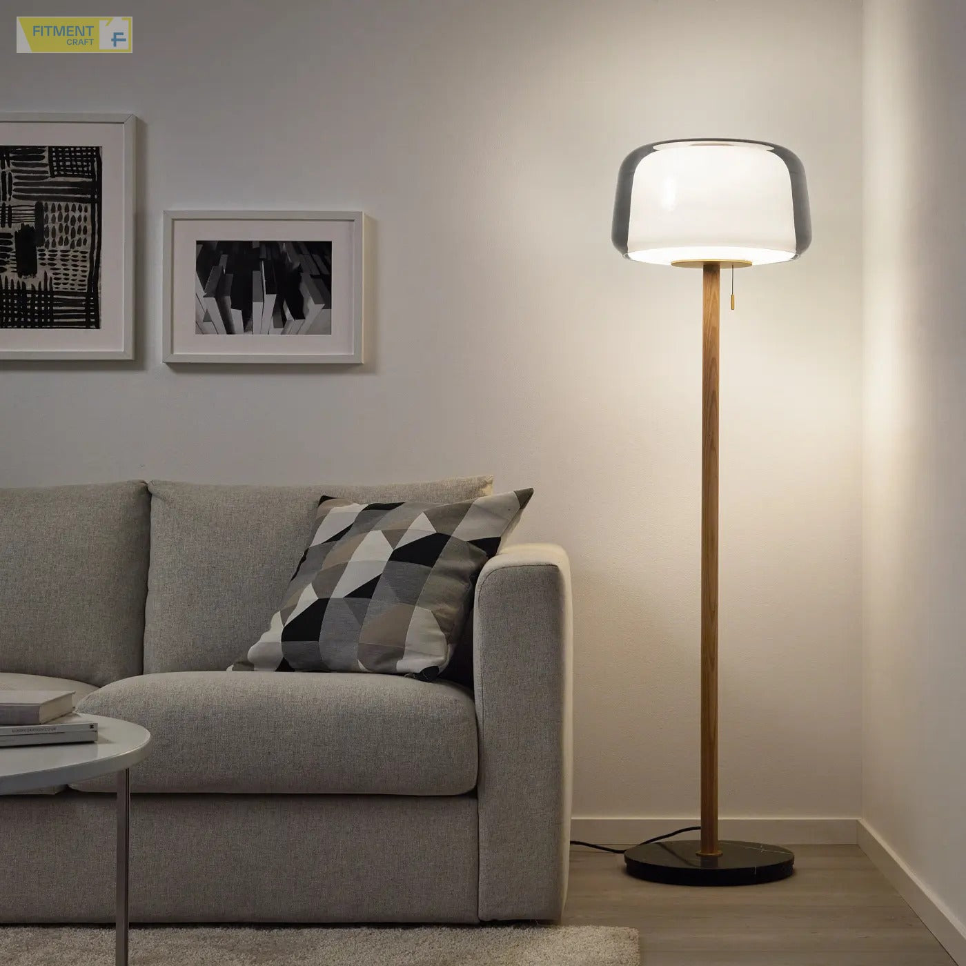 EVEDAL floor lamp marble grey - Standard - image 1