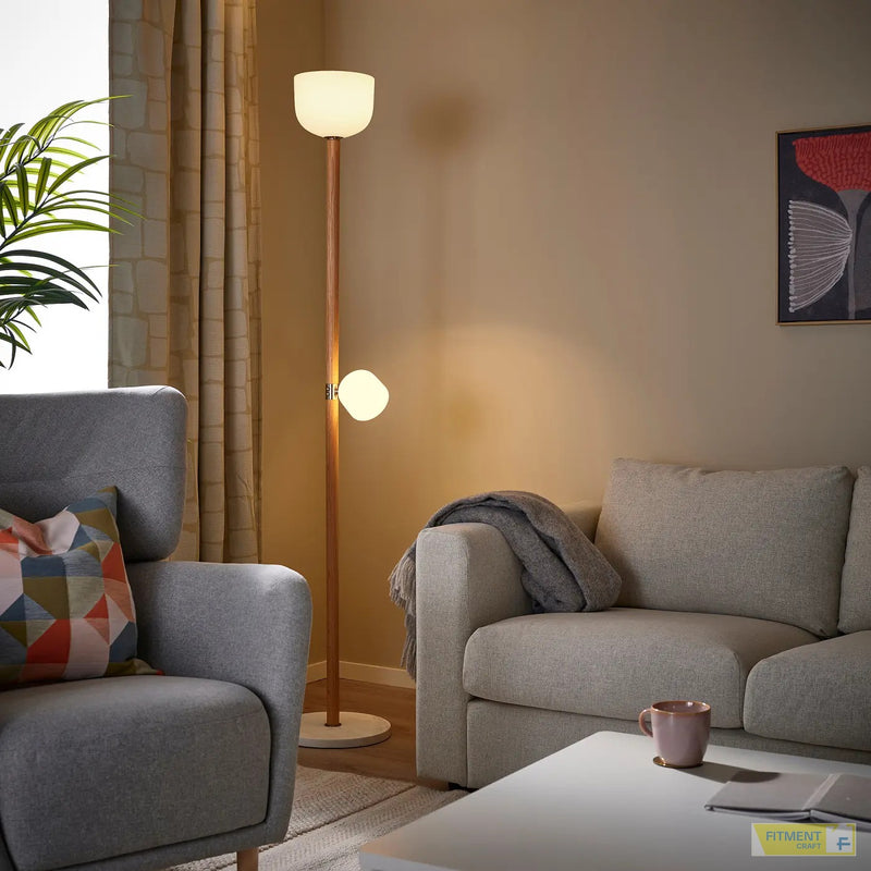 MOSSPLYM floor uplighter reading lamp 180 cm