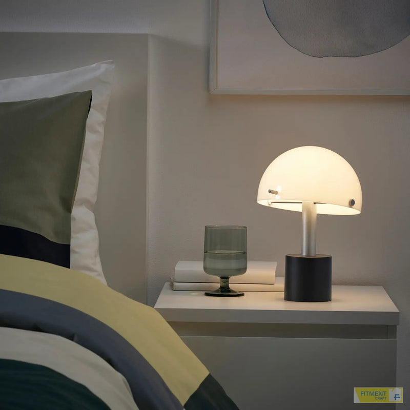 NÖDMAST LED portable lamp battery operated white black 26 cm - Current - image 1