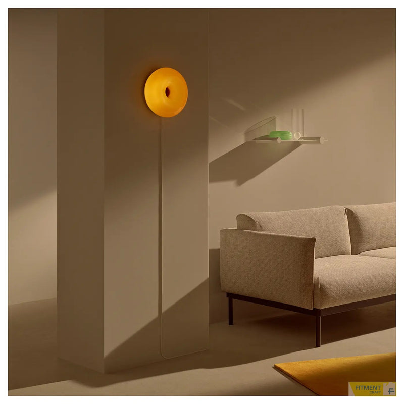 VARMBLIXT LED table wall lamp orange glass 30 cm