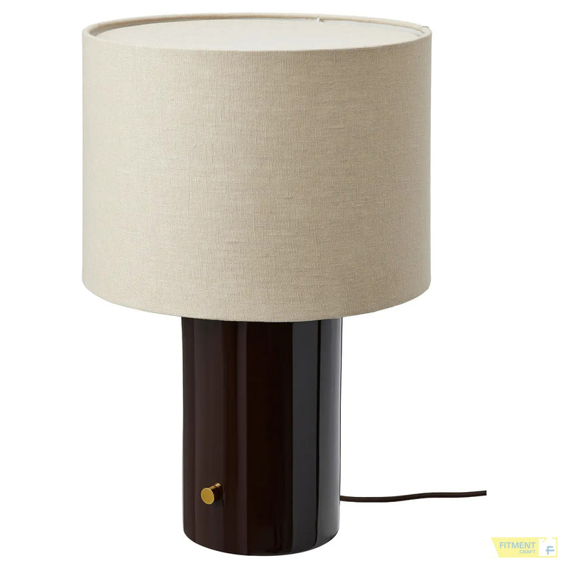 HALGATT table lamp dimmable beige brown ceramic 49 cm