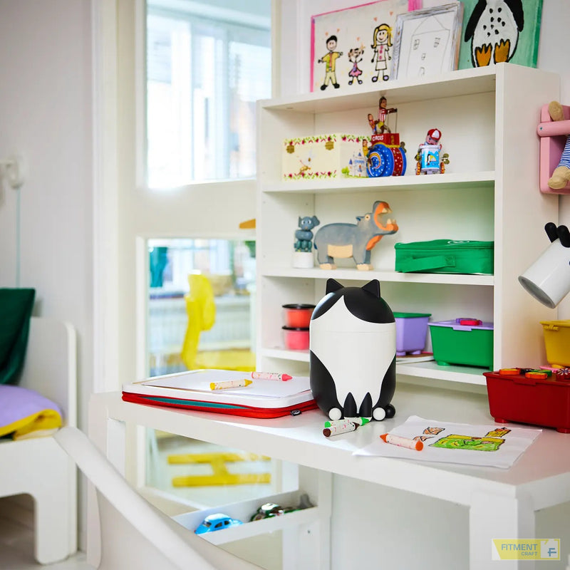 GREJSIMOJS storage with lid cat shaped black white - Standard - image 3