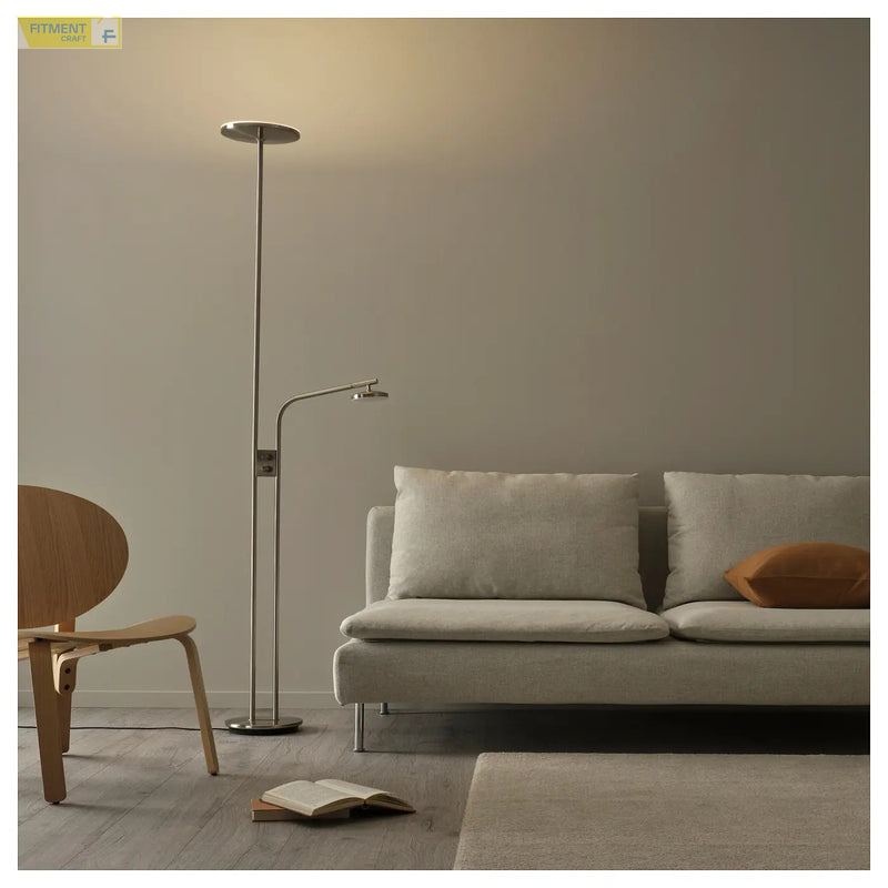 ISJAKT LED floor uplighter reading lamp dimmable nickel plated 180 cm - Standard - image 3