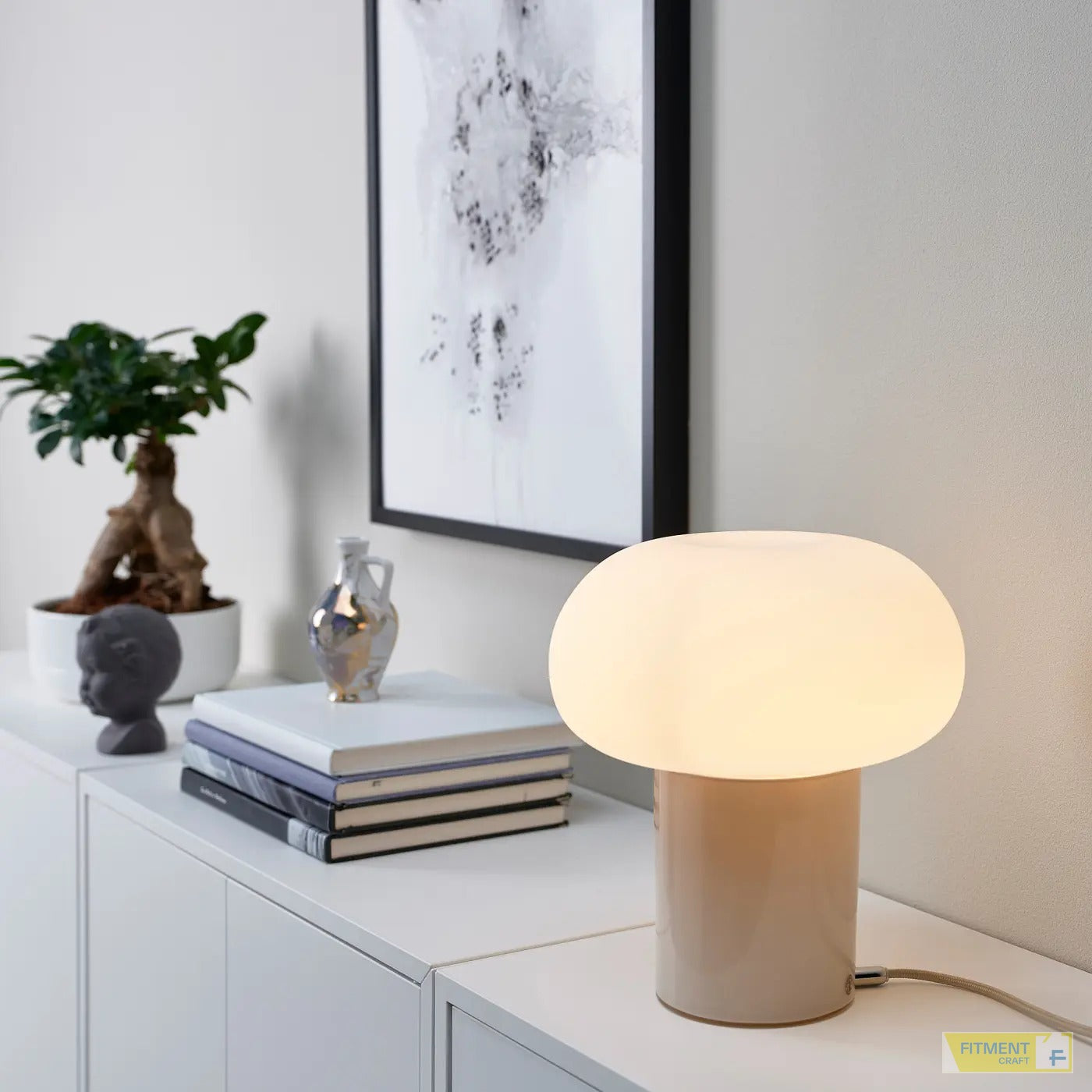 DEJSA table lamp beige opal white glass 28 cm - Standard - image 3