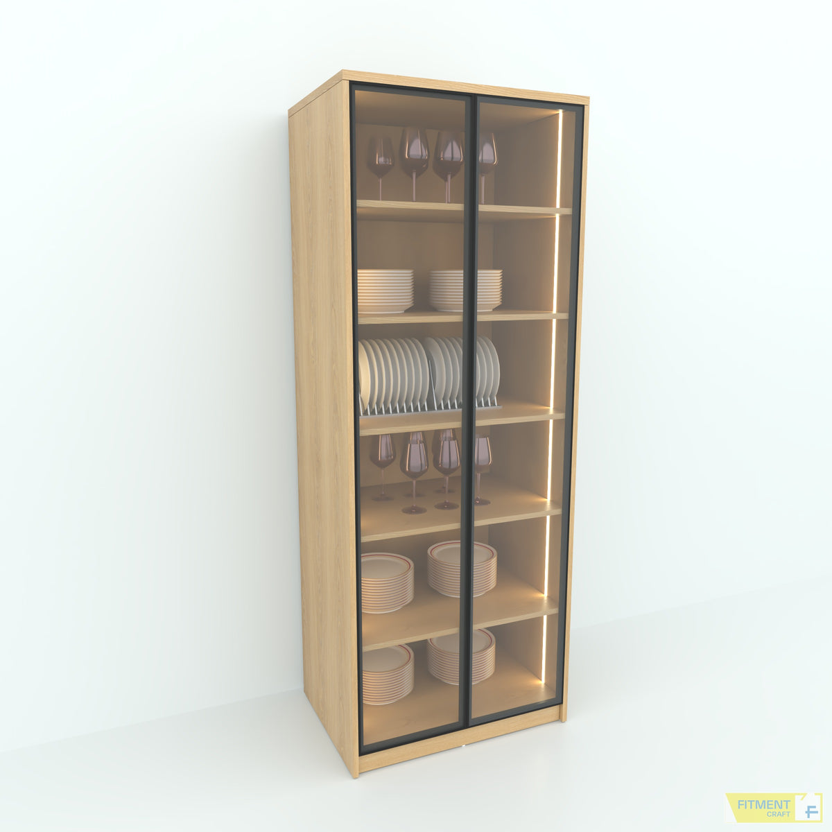 Jasmine kitchen FHC Double Cabinet - Glass Door - image 3