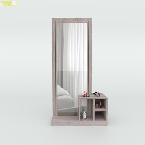 Front view of Cubex Dressing Table with full-length mirror and open storage