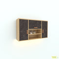 Jasmine kitchen Hanging Cabinet - Red-Oak & Black - image 9