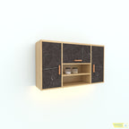 Jasmine kitchen Hanging Cabinet - Red-Oak & Black - image 9