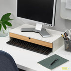 ELLOVEN monitor stand with drawer white - Gallery - image 7