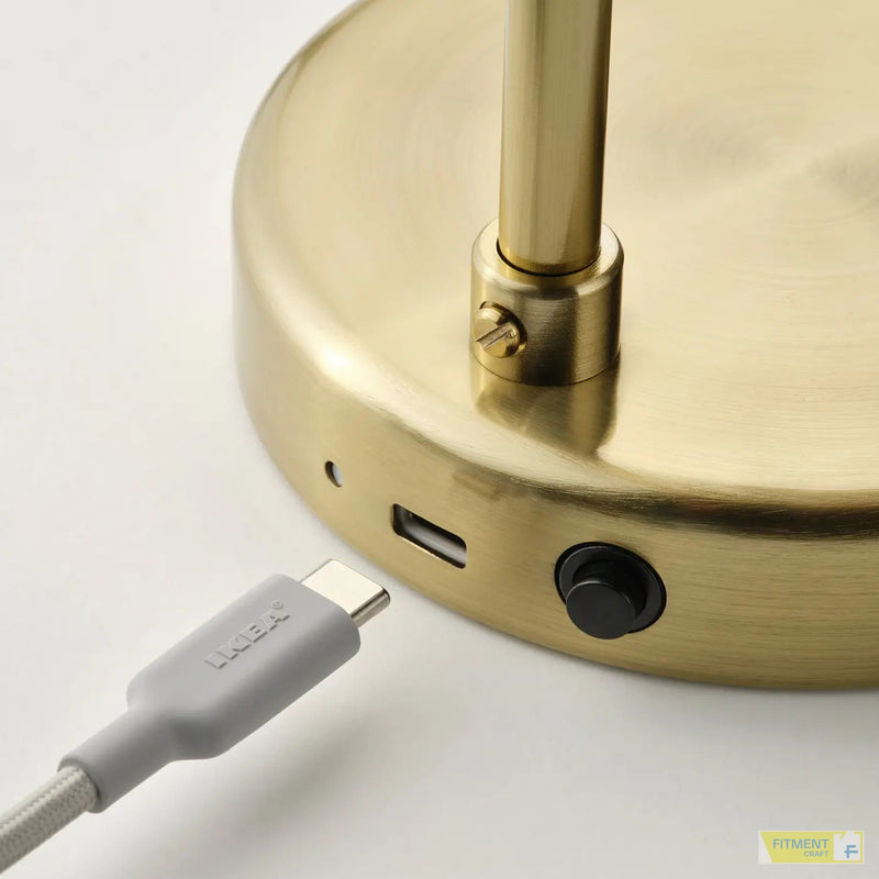 TVÅMASTAD LED portable lamp battery operated brass opal white glass - Standard - image 8