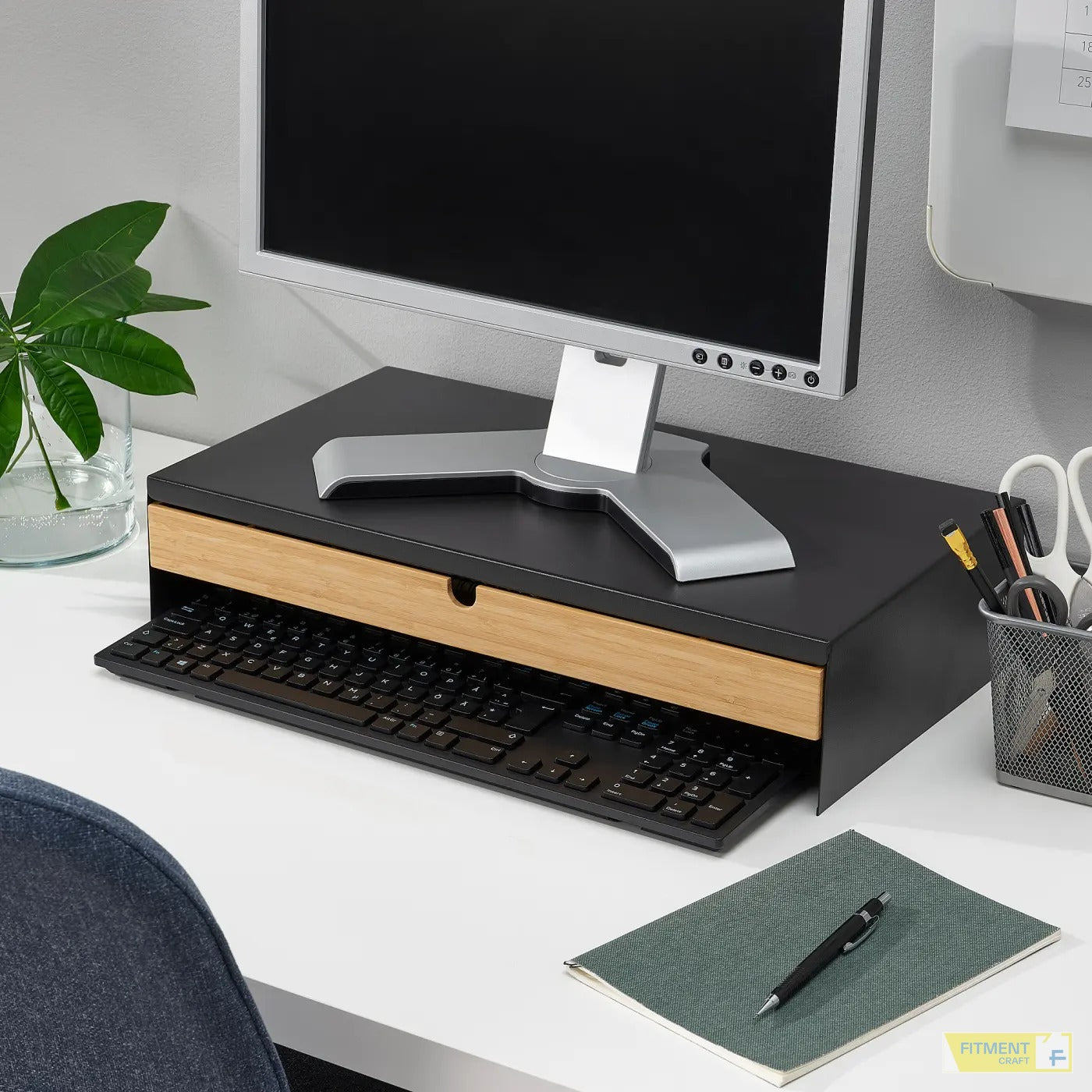 ELLOVEN monitor stand with drawer white - Gallery - image 11