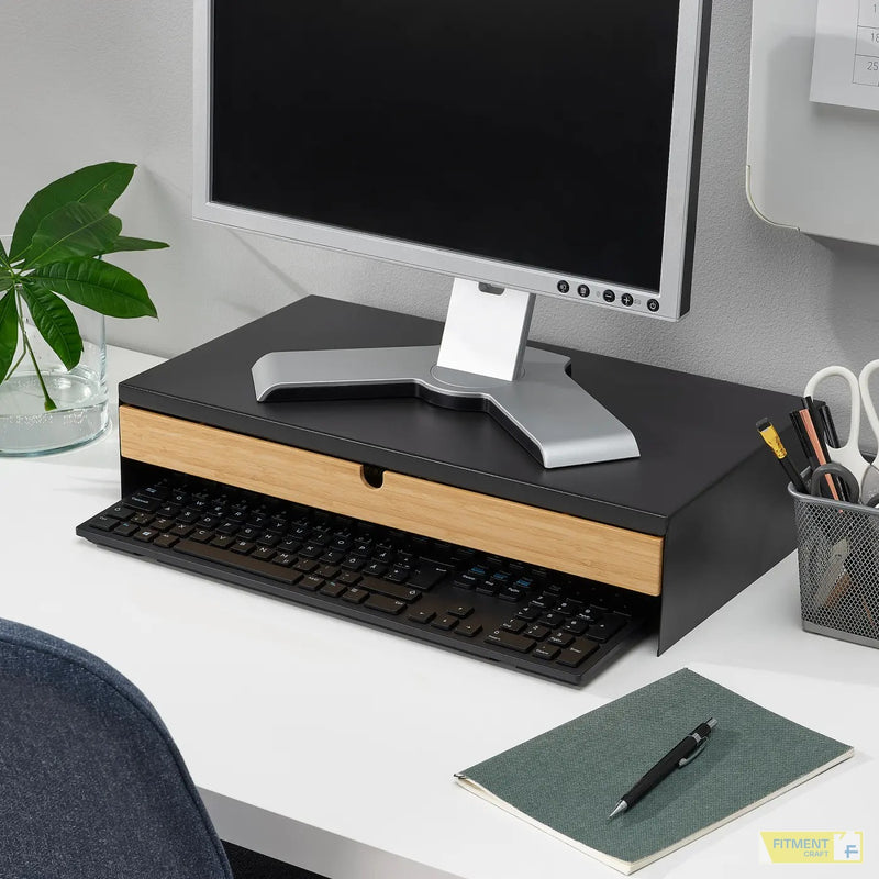ELLOVEN monitor stand with drawer white - Gallery - image 11