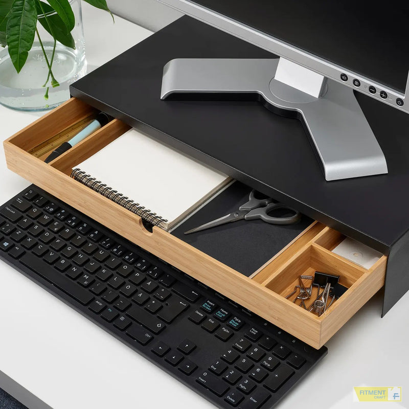 ELLOVEN monitor stand with drawer white - Gallery - image 12