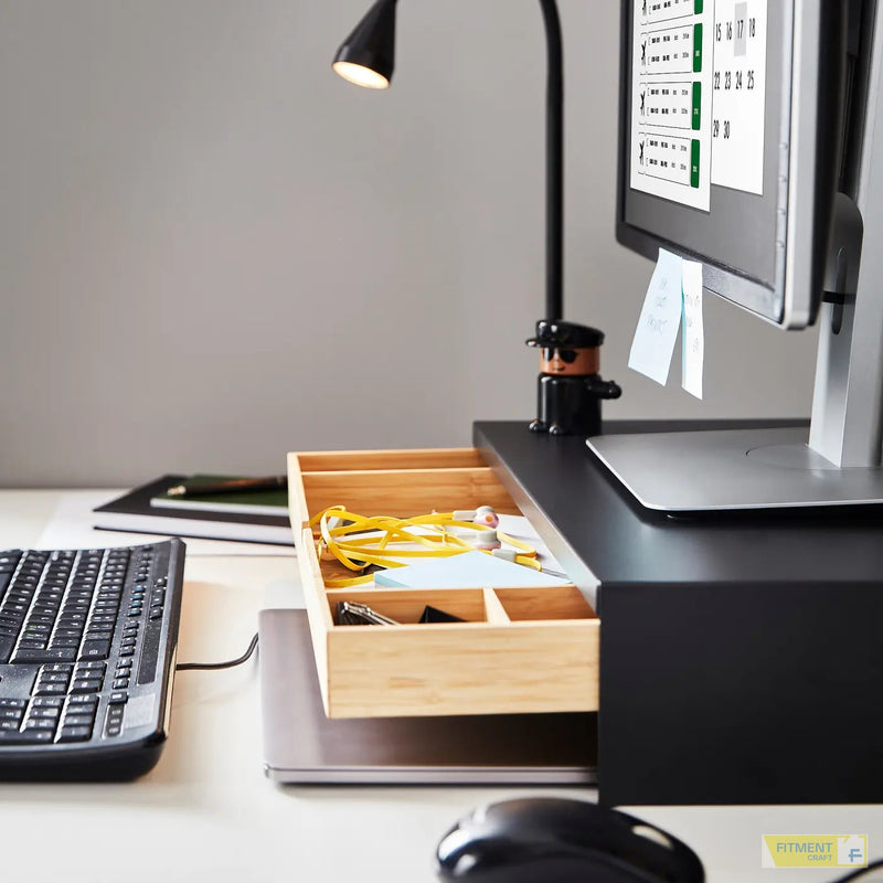 ELLOVEN monitor stand with drawer white - Gallery - image 13