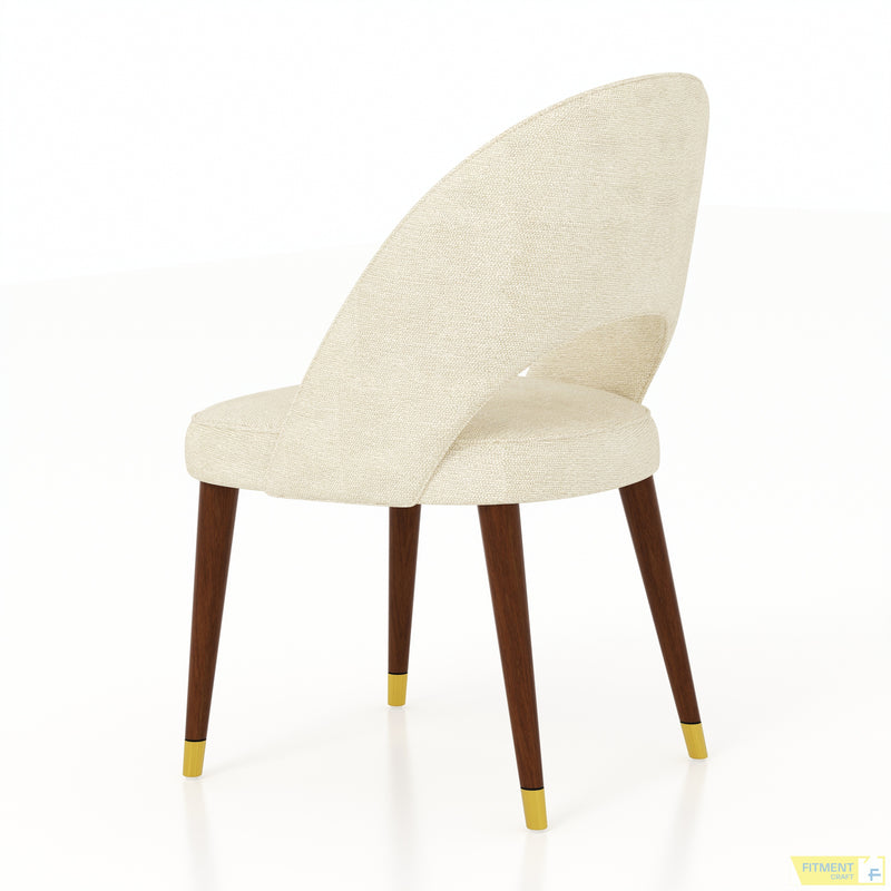 Ivory Radial Dining Chair with curved backrest