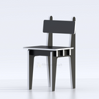 Black and white Swift chair with flat seat and rectangular backrest