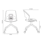 Vento castor dimension diagram showing 32.5-inch height, 18-inch width, 21.5-inch depth and 17-inch seat height.