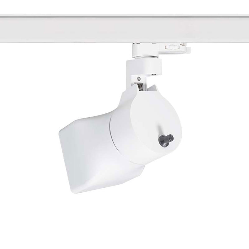 White Risho track light side view attached to a rail