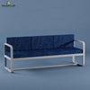 Fabric - Dark Blue; Metal - White