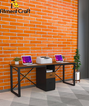 Double Seater Workstation with Drawer | TV24-002