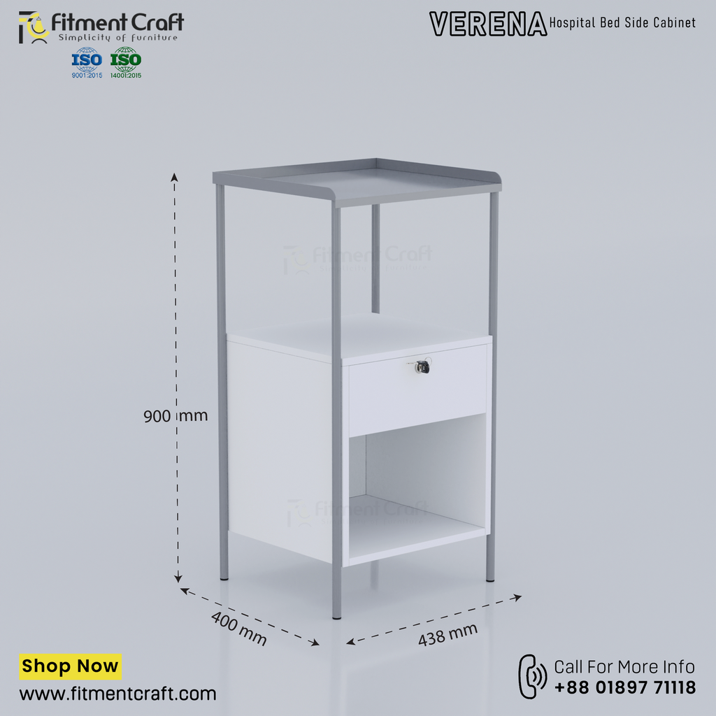 Verena-Hospital Bed Side Cabinet । HPBCMSB-001